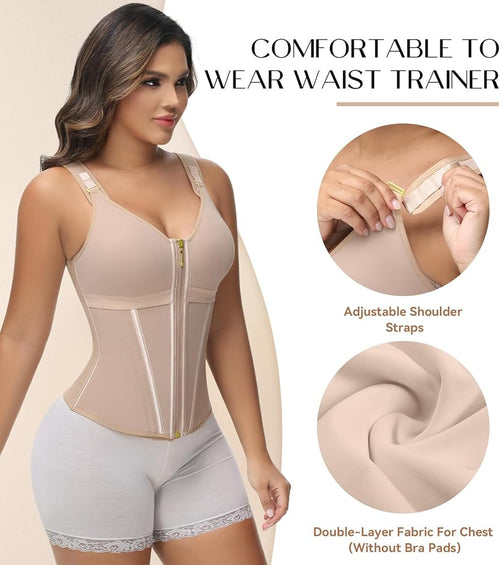 Mesh Belly Contracting And Waist Slimming Three Breasted Corset