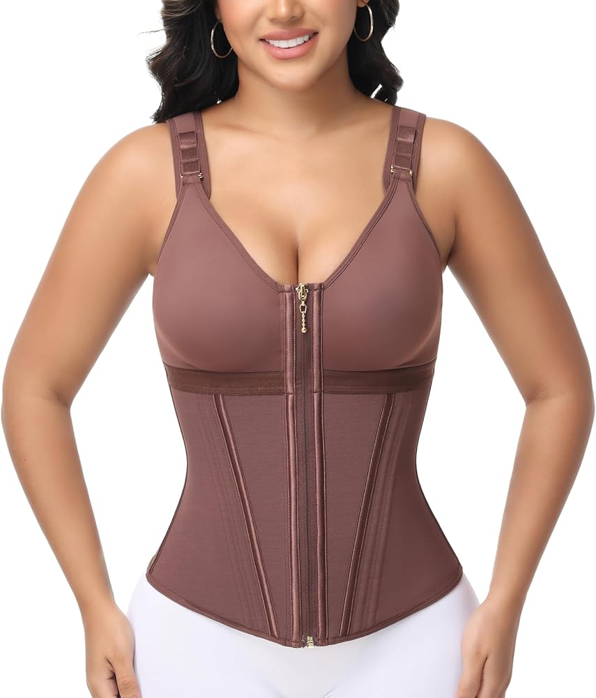Mesh Belly Contracting And Waist Slimming Three Breasted Corset