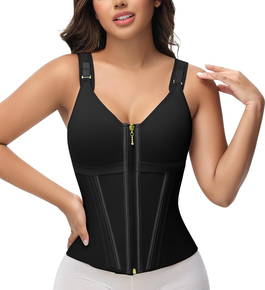 Mesh Belly Contracting And Waist Slimming Three Breasted Corset