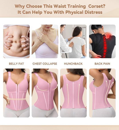 Mesh Belly Contracting And Waist Slimming Three Breasted Corset